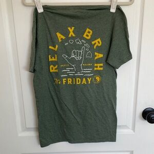 Relax Brah 'It's Friday' Olive Green Graphic Tee